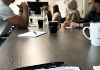 Writing pad with text on a table