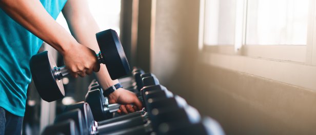 Person exercising in the gym